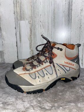 0403 Vasque Beige and Orange Trail Hiking Boots